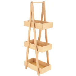 TENDANCE Etagère en bois 3 niveaux (H80 cm) Pyramide Naturel Discount