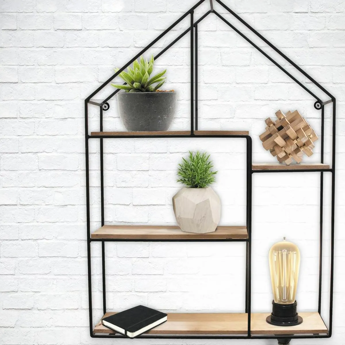 THE HOME DECO LIGHT Etagère murale (30 x H50 cm) Lum Maison e Noir Hot