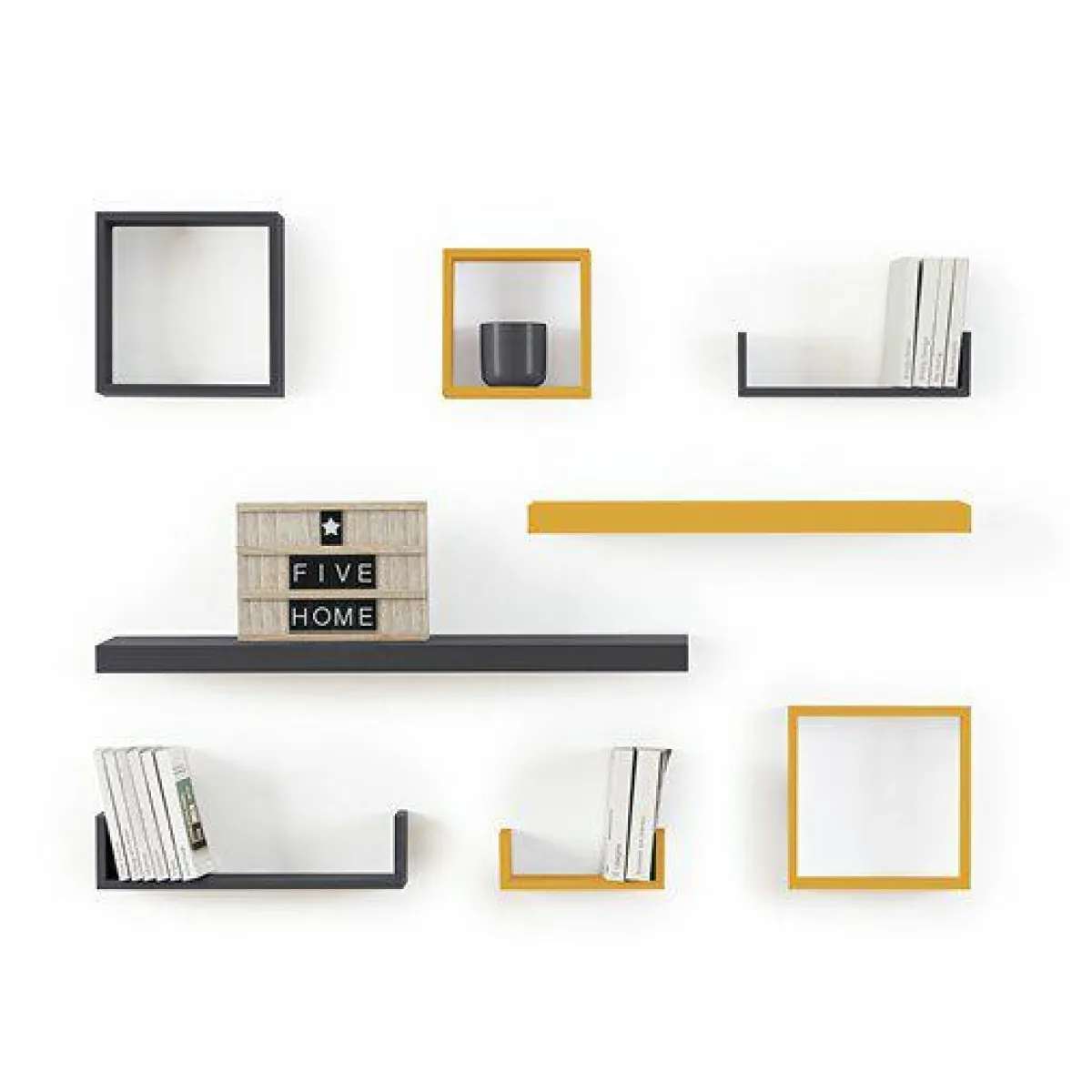 ATMOSPHERA Etagère murale en bois (80 cm) Fixy he Blanc New