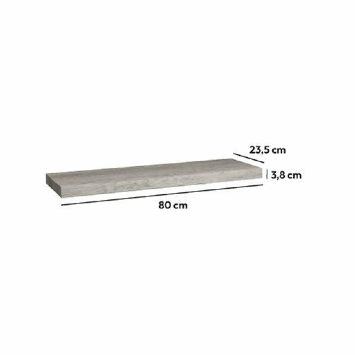 ATMOSPHERA Etagère murale en bois (80 cm) Fixy Gris chêne Gris clair Hot