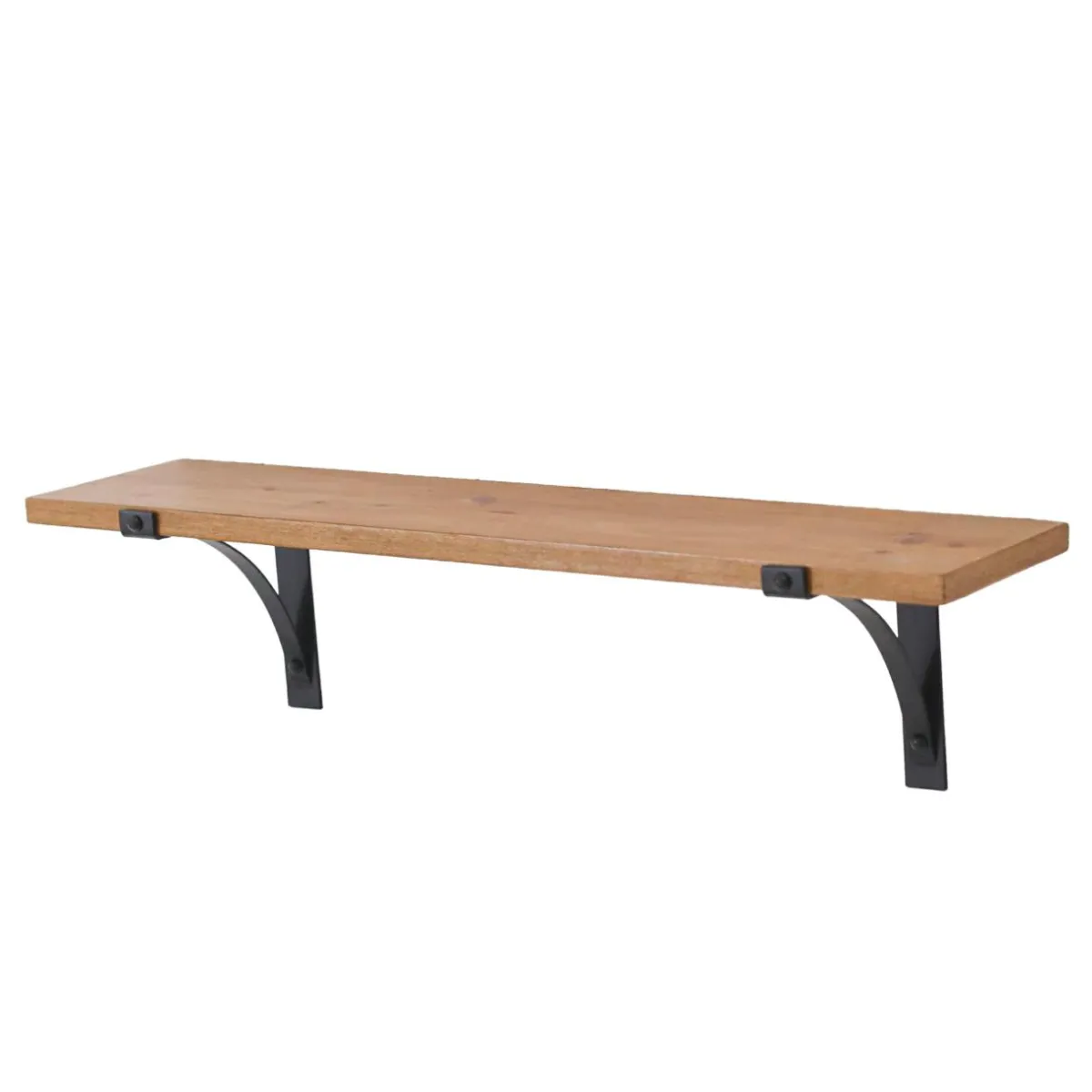 EMINZA Etagère murale en bois et métal (60 cm) Factory et naturel Noir Discount