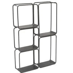 EMINZA Etagère murale en métal 5 niveaux (H 77cm) Rétro Gris Anthracite Sale