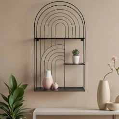 EMINZA Etagère murale métal 3 plateaux (H70 cm) Tiggy Noir Sale