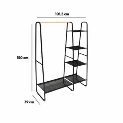 5 Five Simply Smart Etagères et portant à vêtements (H150 cm) Artemis Noir New