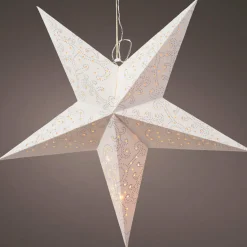 KAEMINGK Etoile lumineuse à suspendre (H60 cm) Origami Blanc et Blanc chaud Outlet