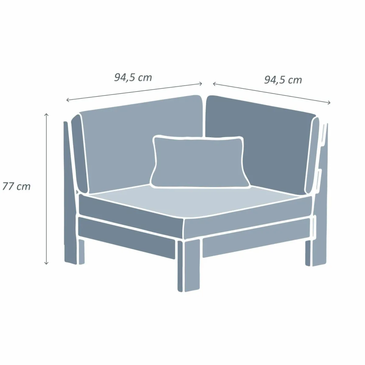 MOBELLIA Fauteuil d'angle de jardin bois d'acacia Bornéo Sable Clearance