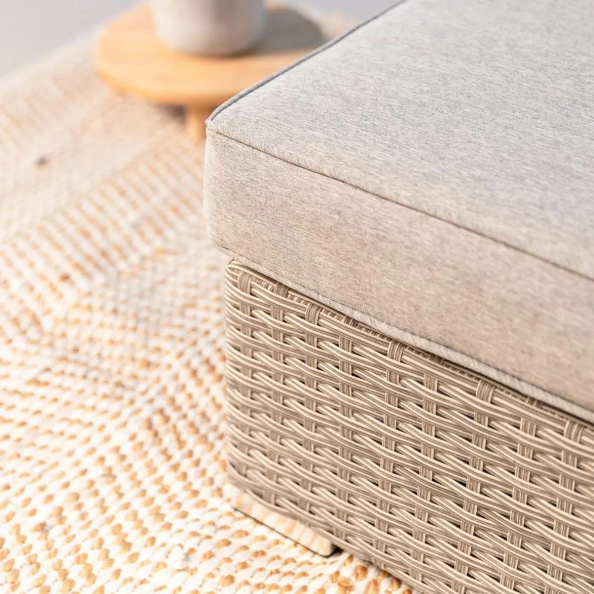 MOBELLIA Fauteuil d'angle de jardin en résine tressée Palma Gris et taupe Tressé Gris - Taupe Online
