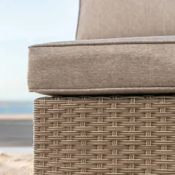 MOBELLIA Fauteuil d'angle de jardin en résine tressée Palma Gris et taupe Tressé Gris - Taupe Online