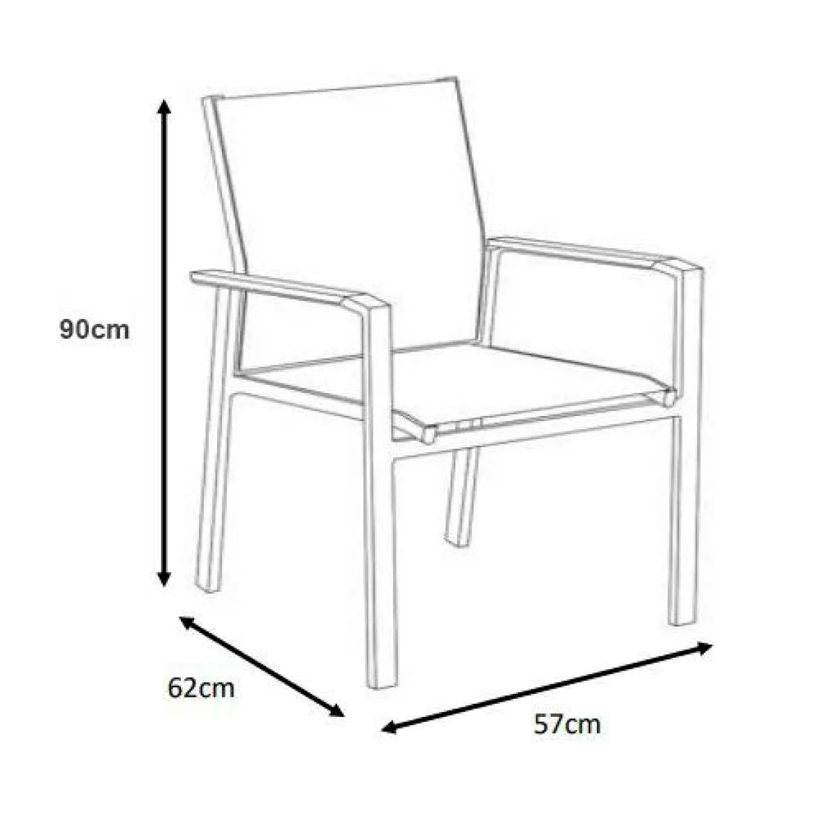 MOBELLIA Fauteuil de jardin aluminium et bois teck empilable Bali Blanc Outlet