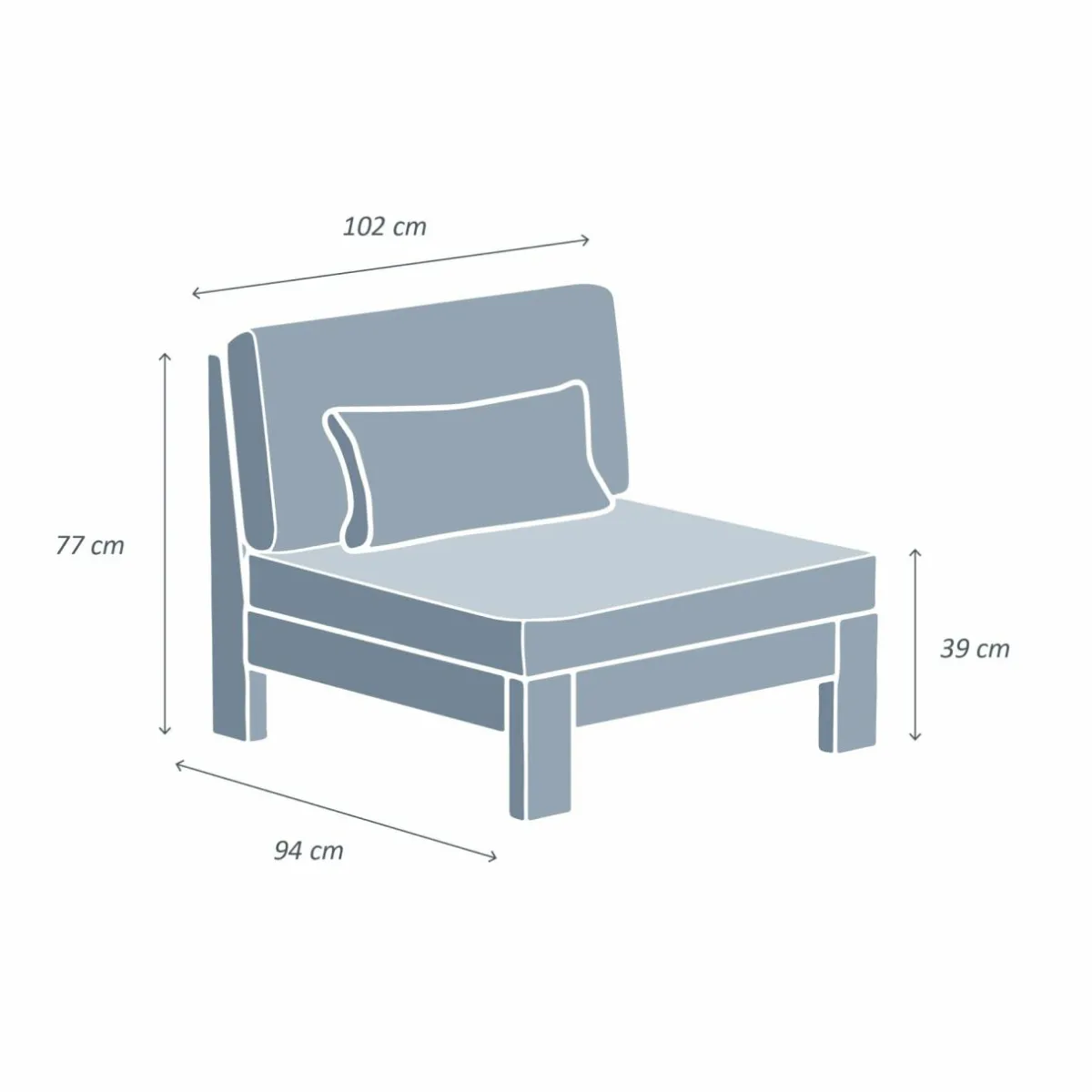 MOBELLIA Fauteuil de jardin bois d'acacia Bornéo Gris Anthracite Sale