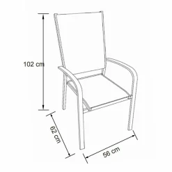 MOBELLIA Fauteuil de jardin dossier haut aluminium empilable Murano Blanc Sale