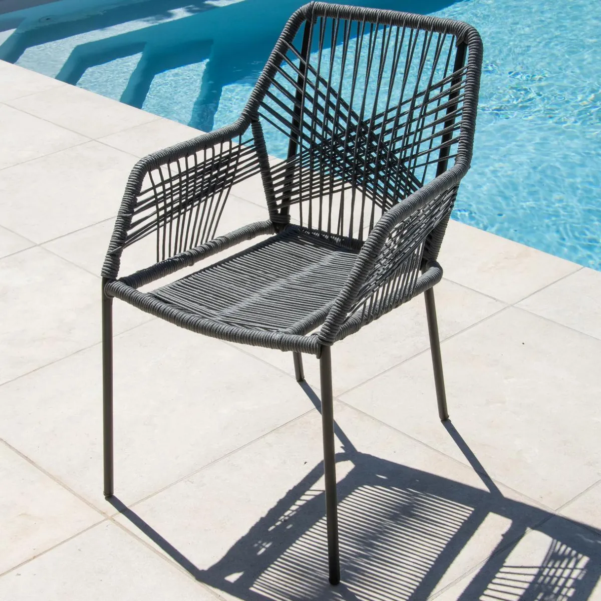 #N/A Fauteuil de jardin empilable Seville - Gris Clearance