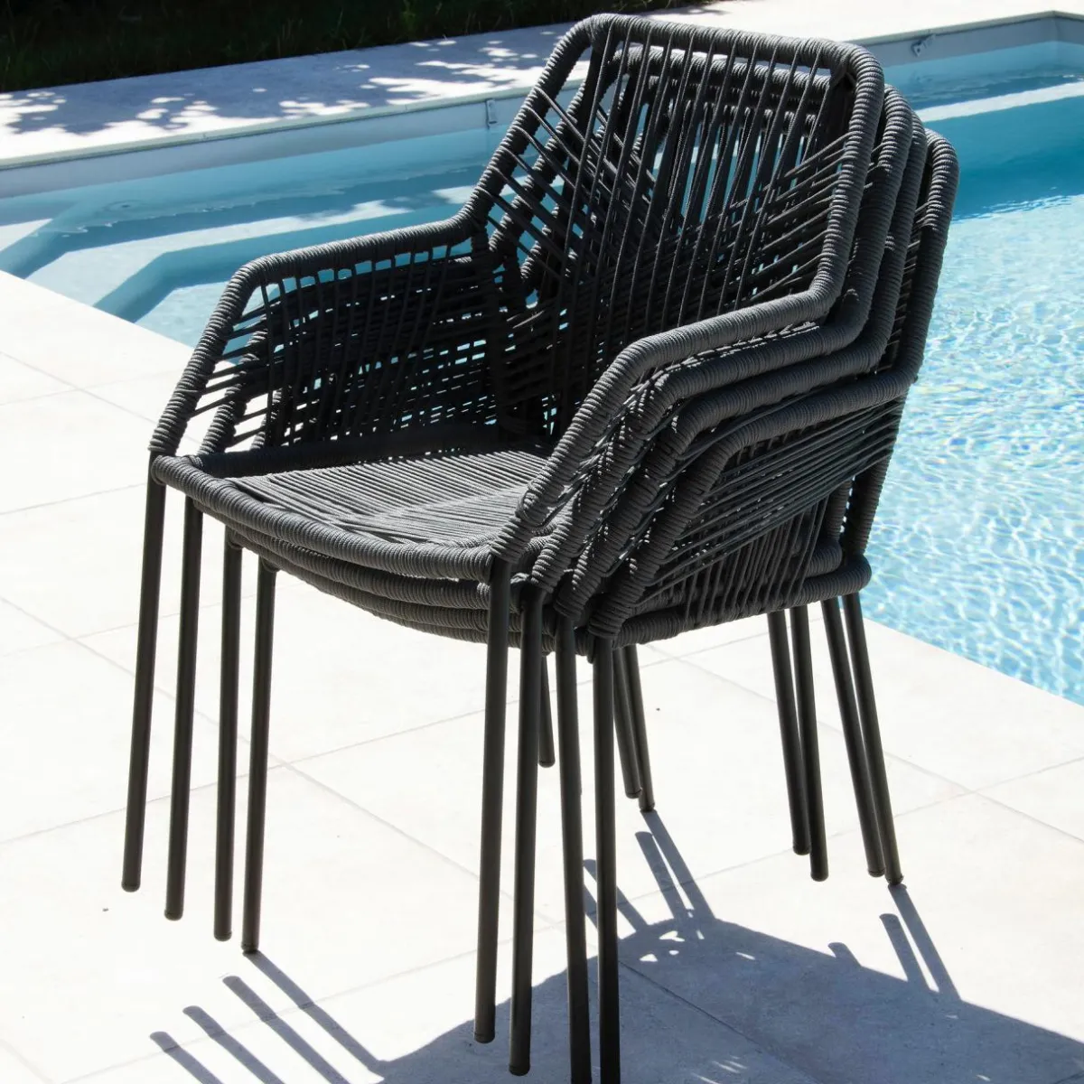 #N/A Fauteuil de jardin empilable Seville - Gris Clearance
