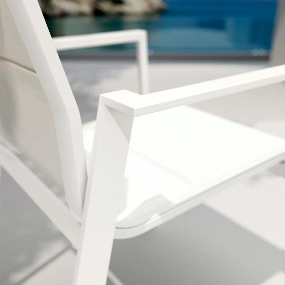 MOBELLIA Fauteuil de jardin empilable aluminium Portofino Blanc Best