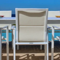 MOBELLIA Fauteuil de jardin empilable aluminium Portofino Blanc Best