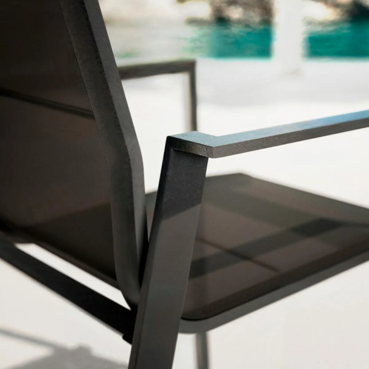 MOBELLIA Fauteuil de jardin empilable aluminium Portofino Gris Anthracite New