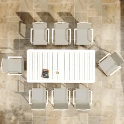 MOBELLIA Fauteuil de jardin empilable aluminium Portofino Taupe Outlet