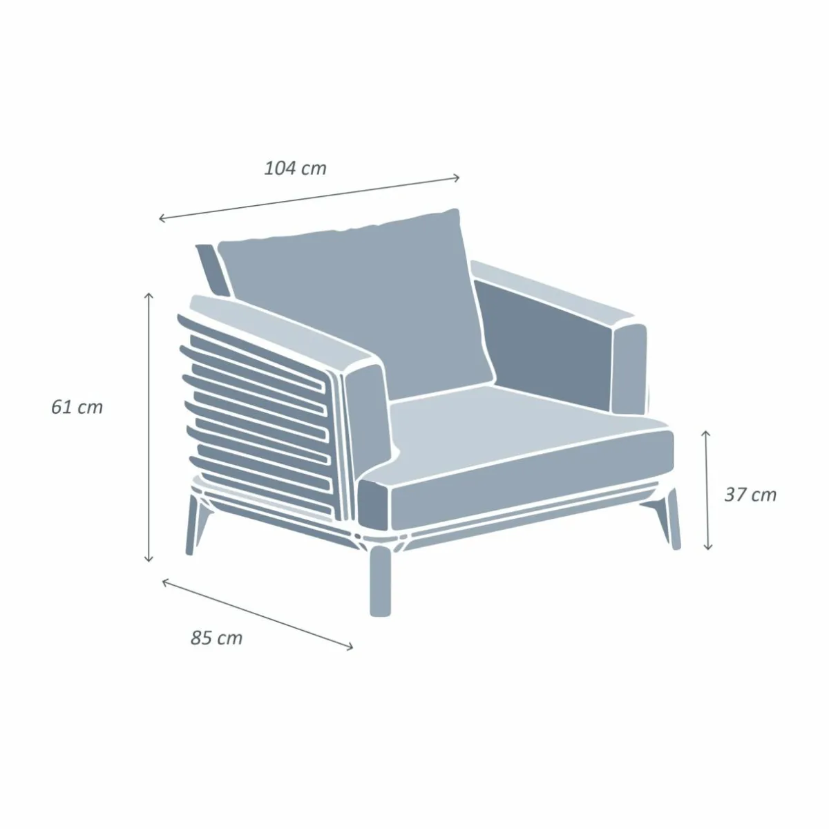 MOBELLIA Fauteuil de jardin en aluminium Monte Carlo Blanc et gris clair Blanc - Gris Clair Sale