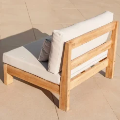 MOBELLIA Fauteuil de jardin en bois d'acacia Bornéo Sable Outlet