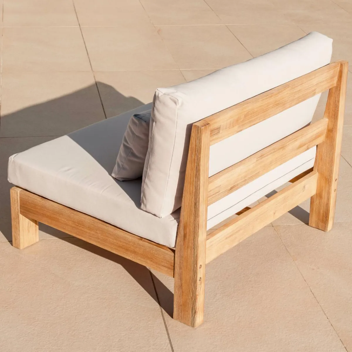 MOBELLIA Fauteuil de jardin en bois d'acacia Bornéo Sable Outlet