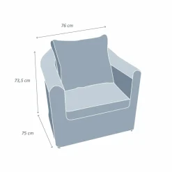 MOBELLIA Fauteuil de jardin en résine tressée Calvi Blanc et gris clair Tressé Blanc - Gris clair Outlet