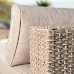 MOBELLIA Fauteuil de jardin en résine tressée Palma Gris et taupe Tressé Gris - Taupe Clearance