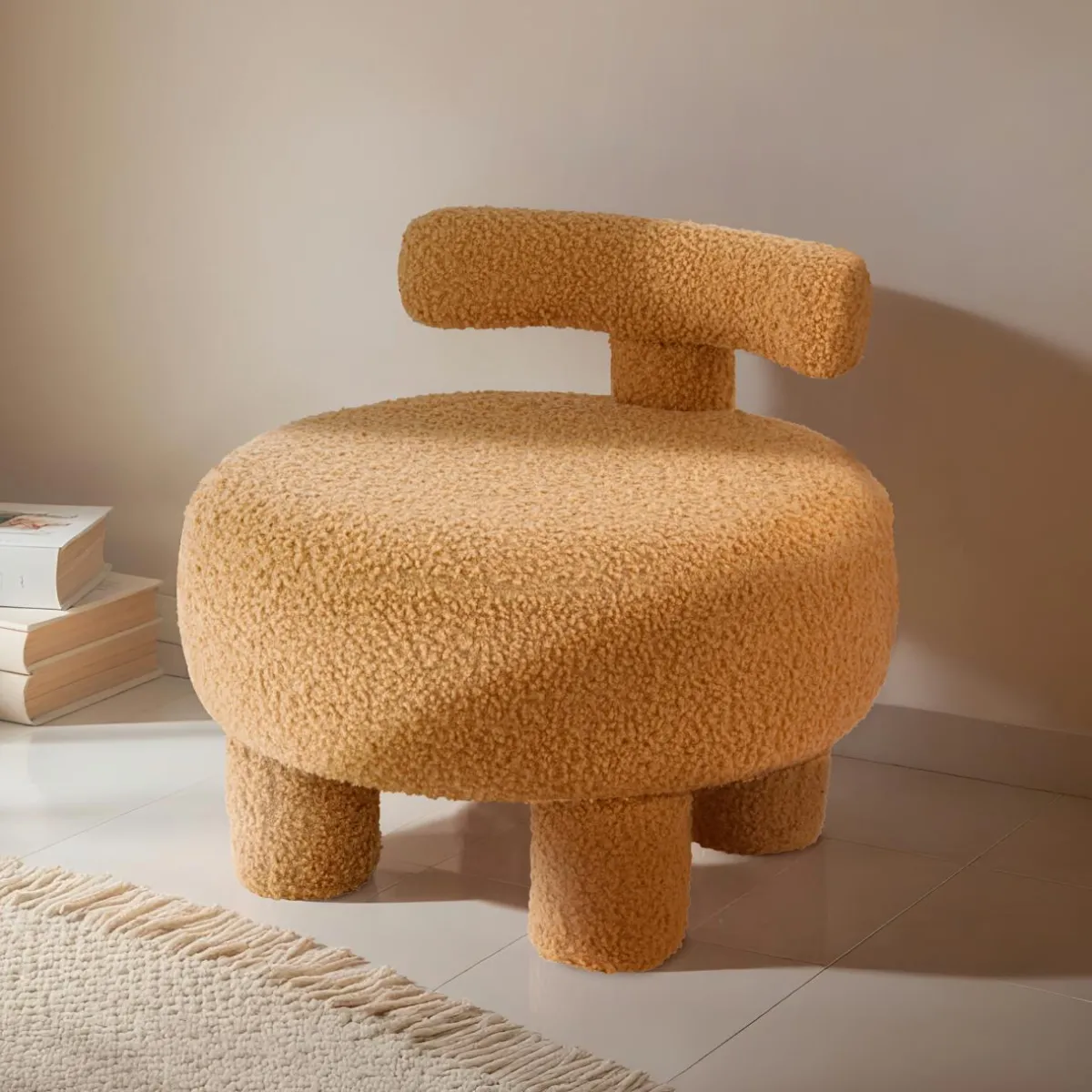 EMINZA Fauteuil enfant bouclette (H45 cm) Jade Jaune ocre Online