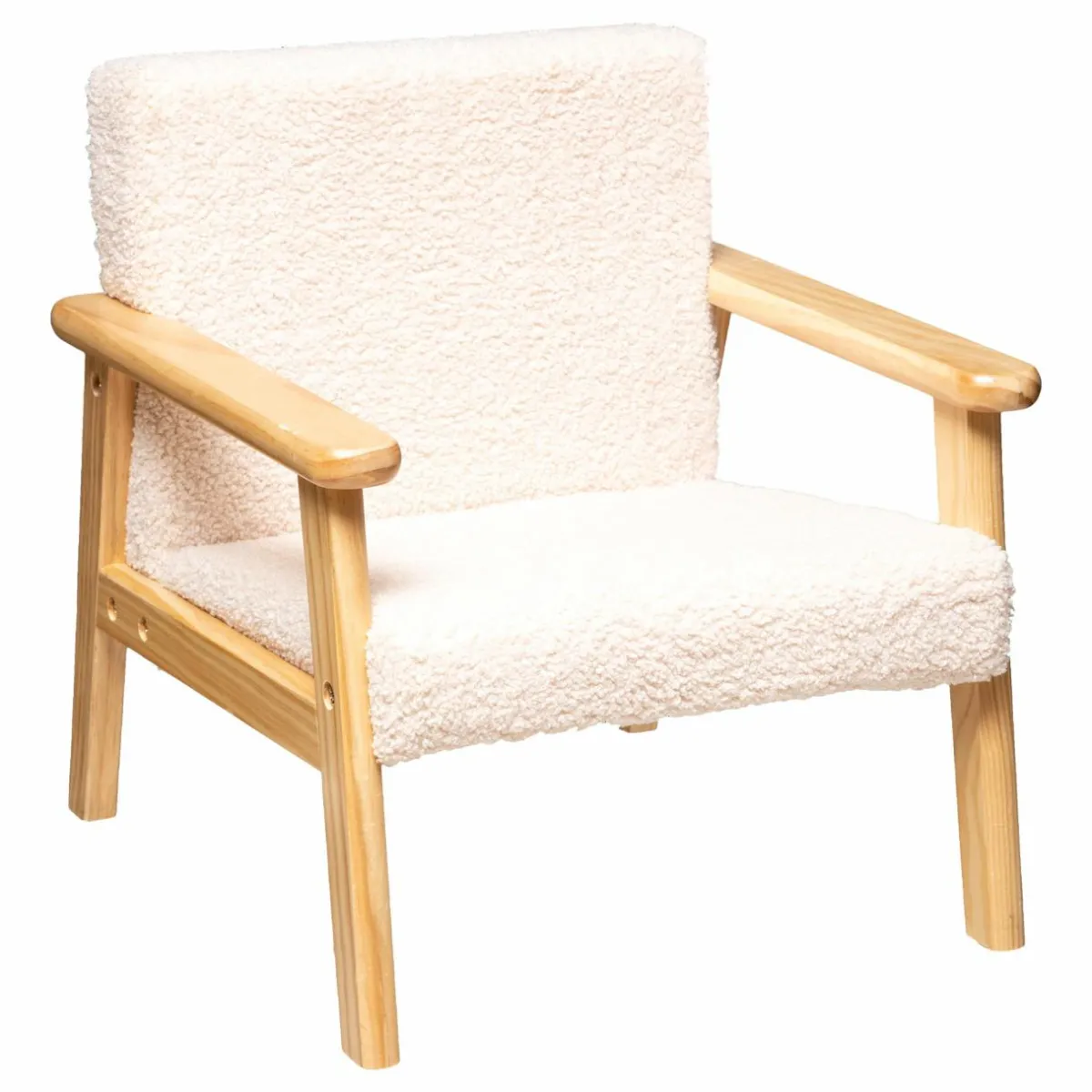 Atmosphera createur d'interieur for kids Fauteuil enfant bouclette (H46 cm) Basile Ecru Clearance