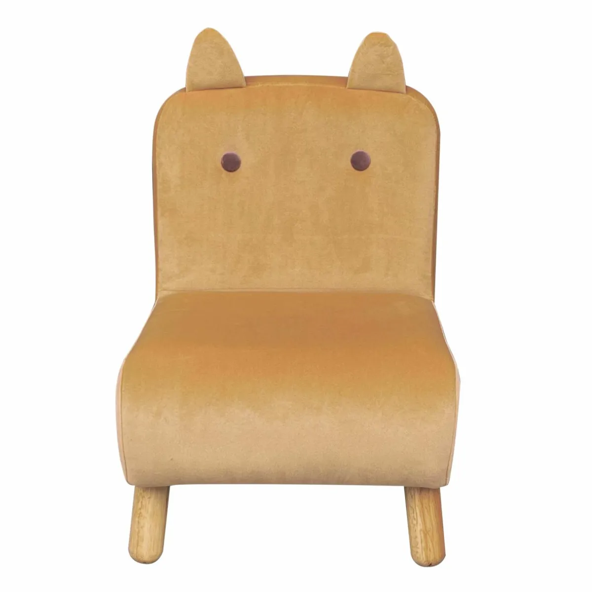 EMINZA Fauteuil velours enfant (H50 cm) Hippo Jaune ocre Online