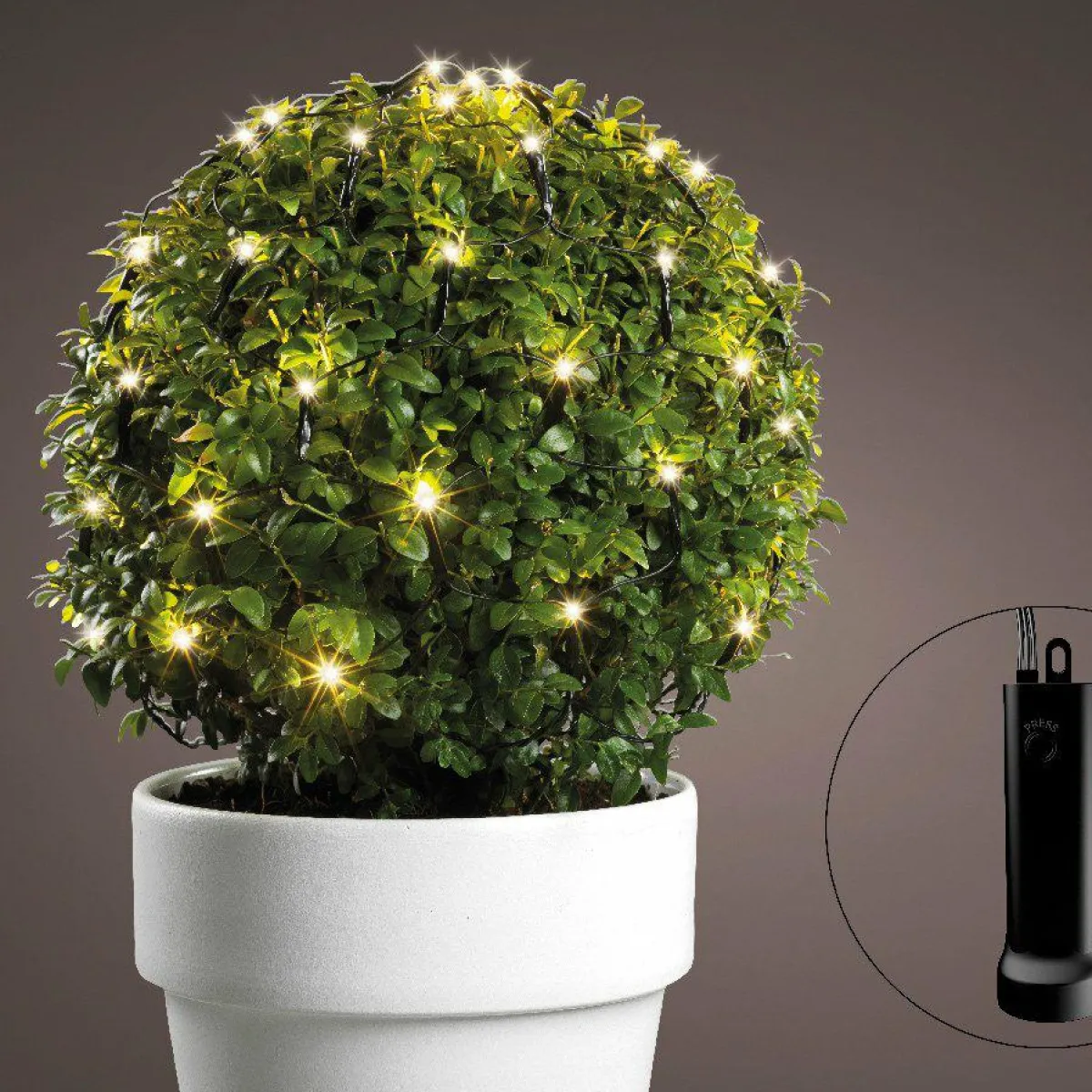 KAEMINGK Filet lumineux à piles D50 cm 84 LED Durawise Blanc chaud New