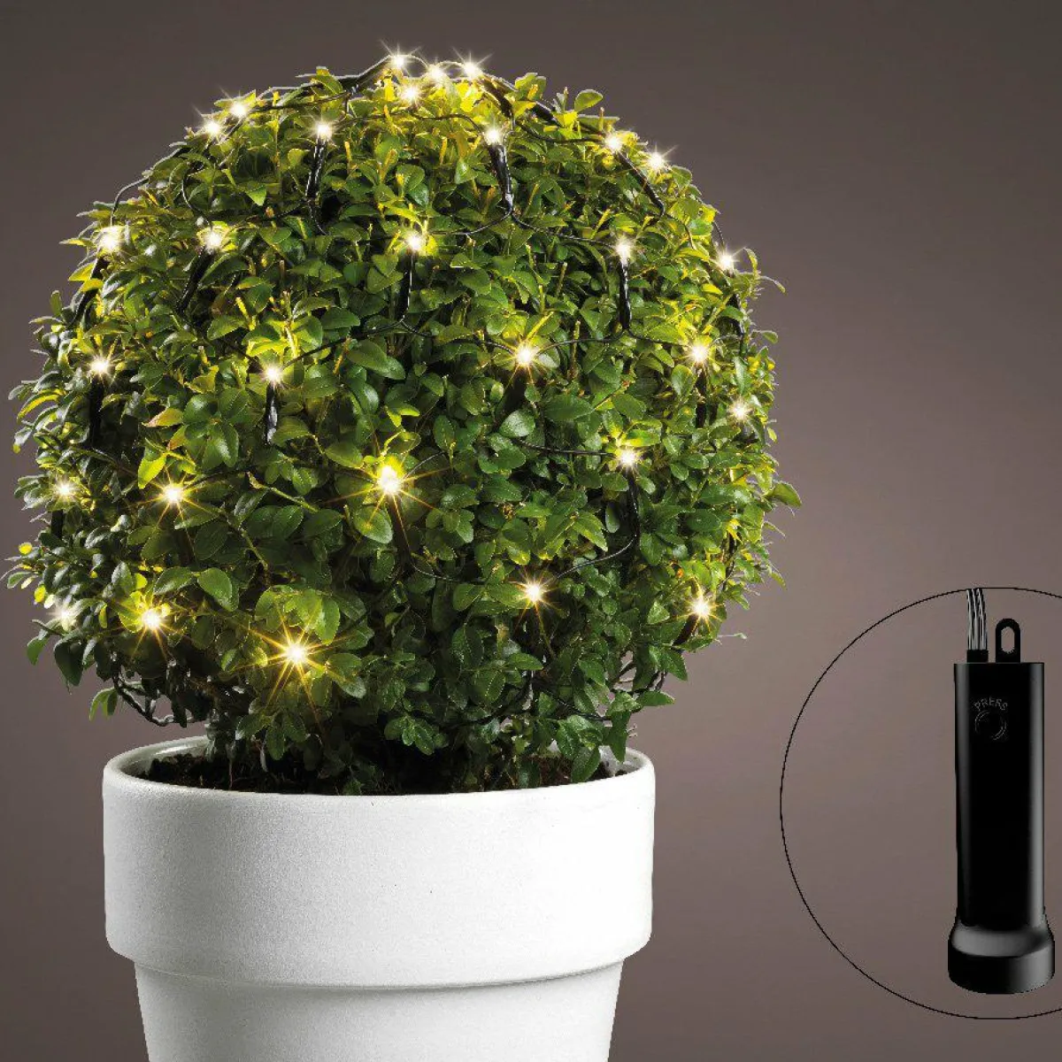 KAEMINGK Filet lumineux Durawise à piles D80 cm 128 LED Blanc chaud