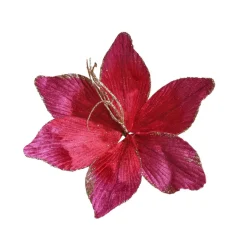 Fleur décorative en polyester (D23 cm) Amaryllis en velours Rose Hot