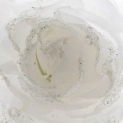 KAEMINGK Fleur décorative sur pince (D14 cm) Rosace Blanc Best
