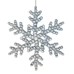 KAEMINGK Flocon de Noël à suspendre (H15 cm) Givré Transparent Bleu Ciel Clearance