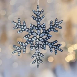KAEMINGK Flocon de Noël à suspendre (H15 cm) Givré bleuté Transparent Sale
