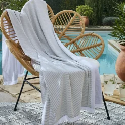 L'effet papillon Fouta coton et éponge (95 x 180 cm) Naël nénuphar Vert