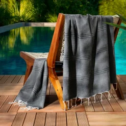 Fouta coton recyclé (100 x 200 cm) Sunshine e Noir Hot