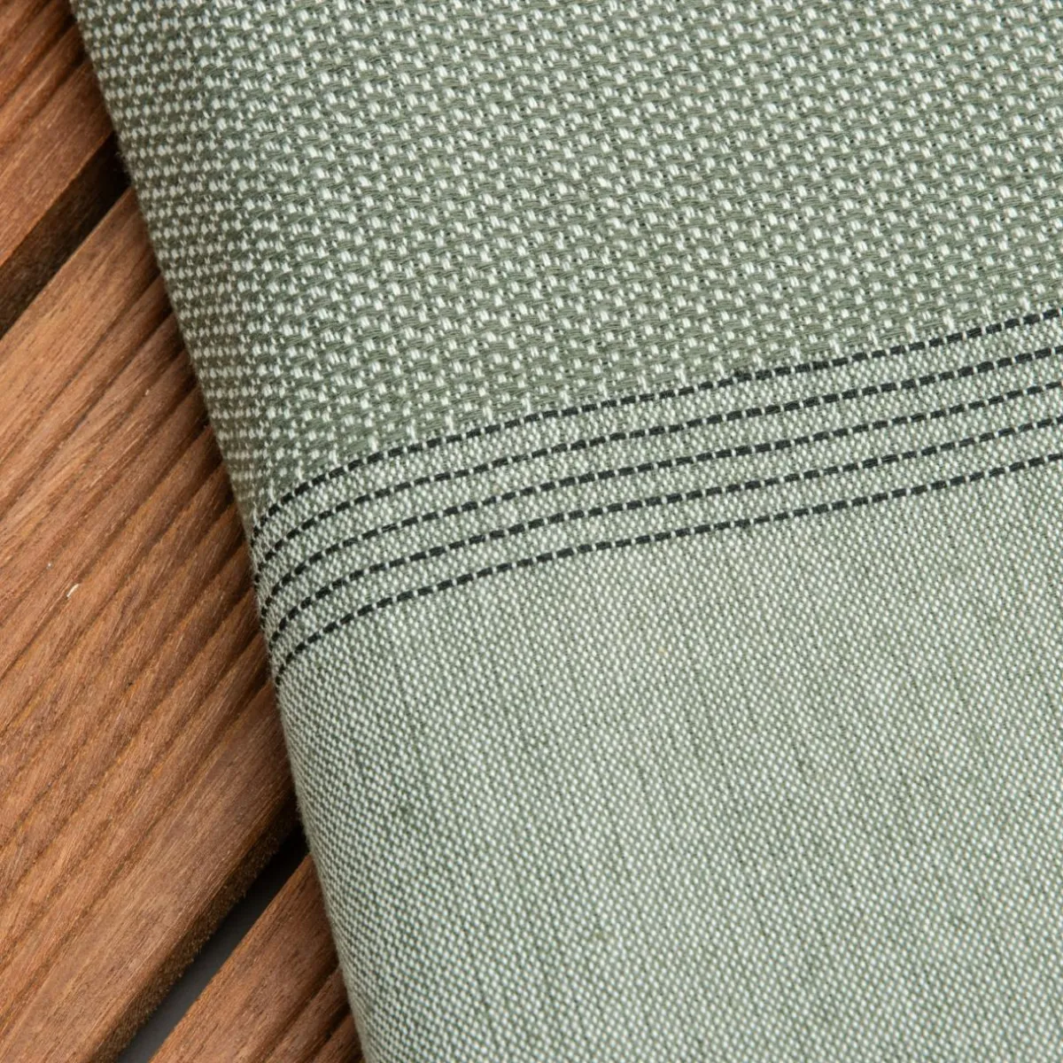 Fouta coton recyclé (100 x 200 cm) Beach Vert kaki Outlet