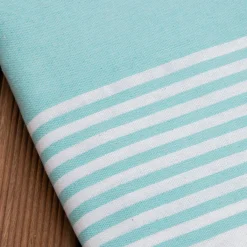 Fouta coton recyclé (200 x 200 cm) Summer Bleu turquoise Discount