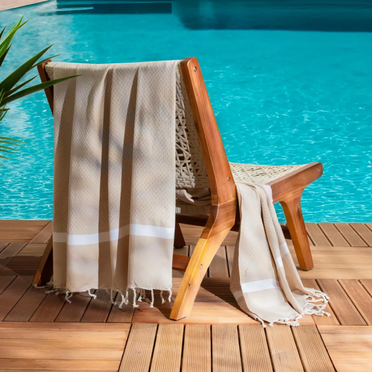 Fouta coton recyclé (100 x 200 cm) Selma Beige Online