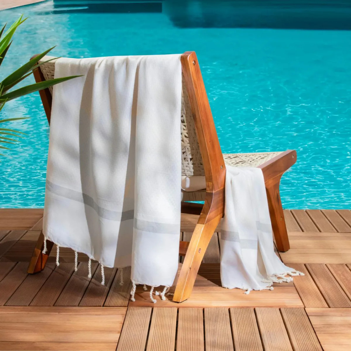 Fouta coton recyclé (100 x 200 cm) Selma he Blanc New