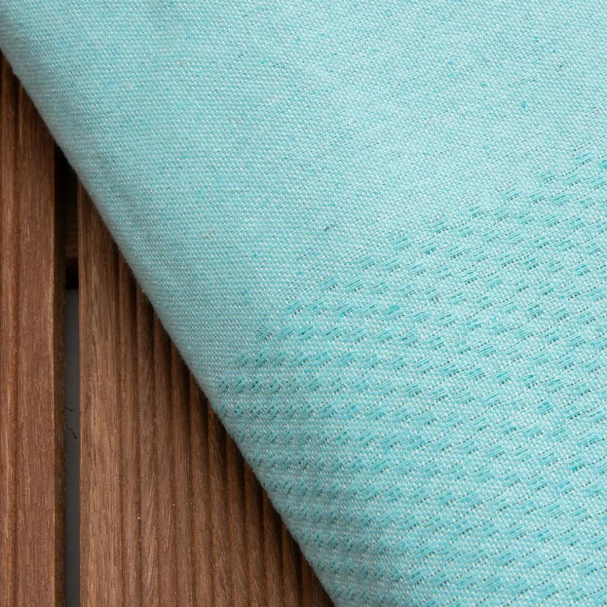 Fouta coton recyclé (200 x 200 cm) Ecume Bleu turquoise New