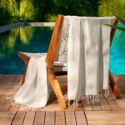 Fouta coton recyclé (100 x 200 cm) Sunshine Ecru Outlet