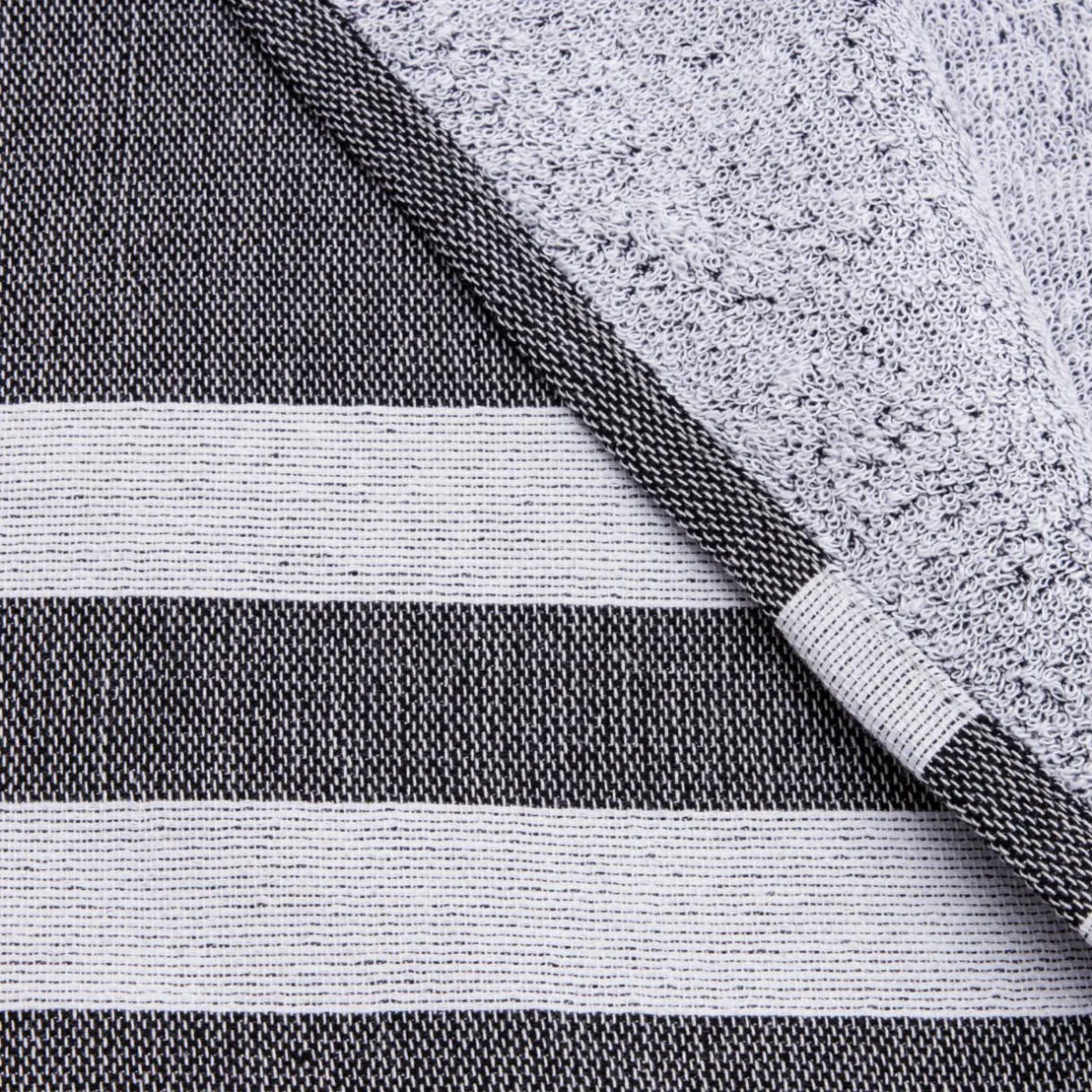 Fouta coton recyclé doublé éponge (100 x 200 cm) Coralia e Noir Hot
