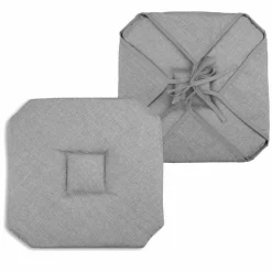 STOF Galette de chaise carrée à rabats (40 x 40 cm) Béa Grise Gris clair Discount