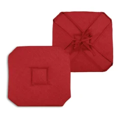 STOF Galette de chaise carrée à rabats (40 x 40 cm) Béa Rouge carmin Rouge foncé Sale