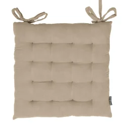 EMINZA Galette de chaise carrée gaze de coton (40 x 40 cm) Gaïa Ficelle New