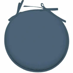 STOF Galette de chaise ronde (40 cm) Nelson Bleu Petrole Bleu marine Clearance