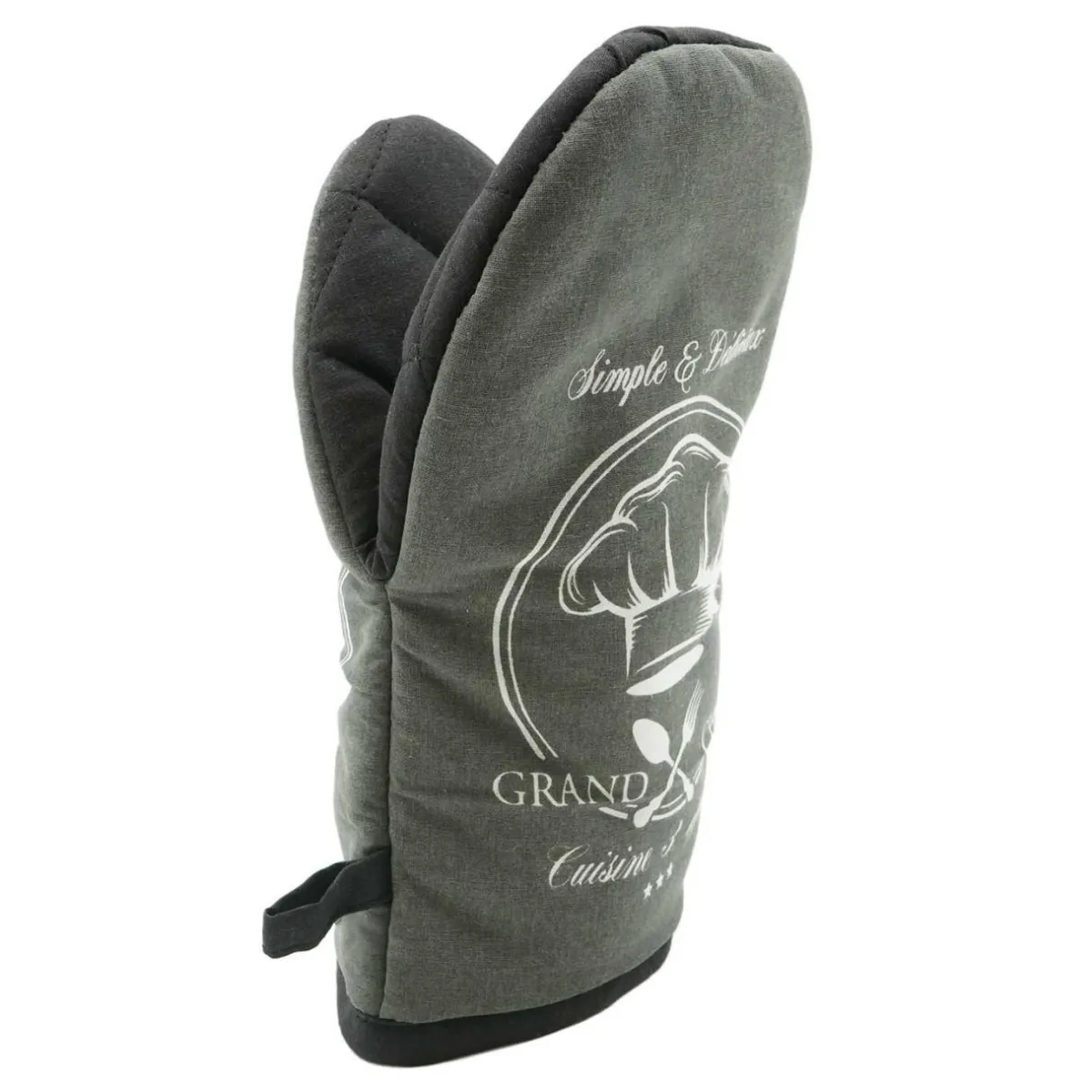 douceur d'intu017drieur Gant de cuisine coton (24.5 x 14.5 cm) Grand Chef Gris Best