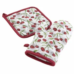 douceur d'intu017drieur Gant et manique coton Cerisette motif Rouge Online